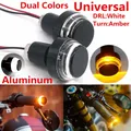 Indicatori di direzione a LED per manubrio moto da 22 mm Indicatori di direzione a LED per manubrio End Blinker Grip Plug Luce di segnalazione lampeggiante Ambra Bianco Rosso