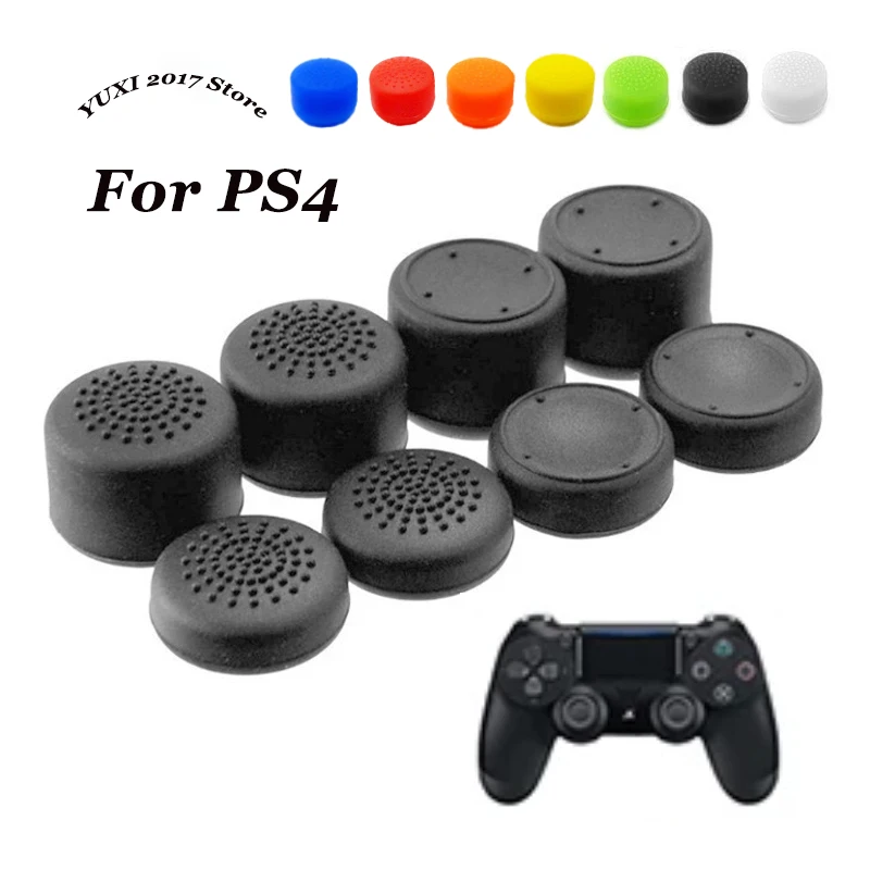 8 stücke 1set Von Silikon Zunehmende Simulation Thumb-Stick Grip Abdeckung Joystick Kappe Höhe Kappe Für PS4 Taste Kappe Gaming zubehör Image