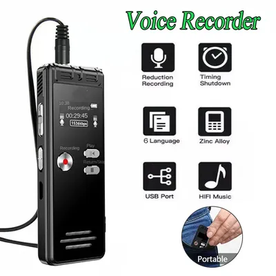 3072KBPS Mini Voice Recorder Professional Voice Activated Digital Audio Voice Recorder 40hr Recording PCM Support 128G TF-Card