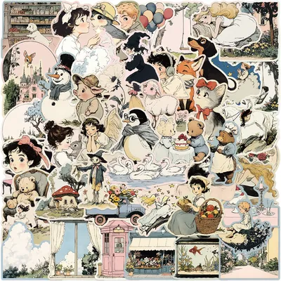 50PCS Comic Welt Aufkleber Cartoon charakter Aufkleber Für Laptop Gepäck Telefon Fall Gitarre Sammelalbum DIY Graffiti Aufkleber Spielzeug Image