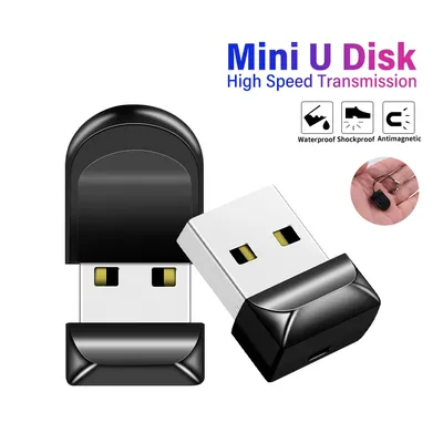 Schwarzes, leichtes Mini-USB-Flash-Laufwerk aus Kunststoff, 128 GB, 64 GB, Memory Stick, 32 GB, 16 GB, 8 GB, 4 GB, U-Disk, echte Kapazität Image
