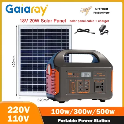 Gaiaray Portable Power Station 100W 300W 500W Solar Generator 110V 220V Energy Storage Supply For Outdoor Camping RV Home