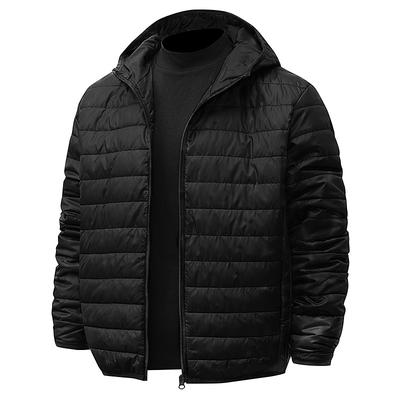 Men's Hoodie Jacket Puffer Jacket Winter Jacket Outdoor Warm Hiking Outfits Hiking Clothes Winter Autumn / Fall Top Camping / Hiking / Caving Running Black Light Grey Green