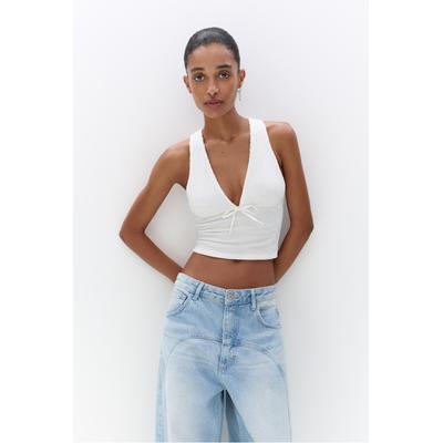 Crepe Top With Bow