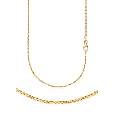 Collierkettchen FIRETTI "Schmuck Geschenk Gold 333 oder 585 Halskette Venezianerkette halbrund" Gr. 42, gold (gelbgoldfarben), Halsketten, Damen, 42, Gelbgold 585, B: 1,5mm, Made in Germany, B:1,5mm Image