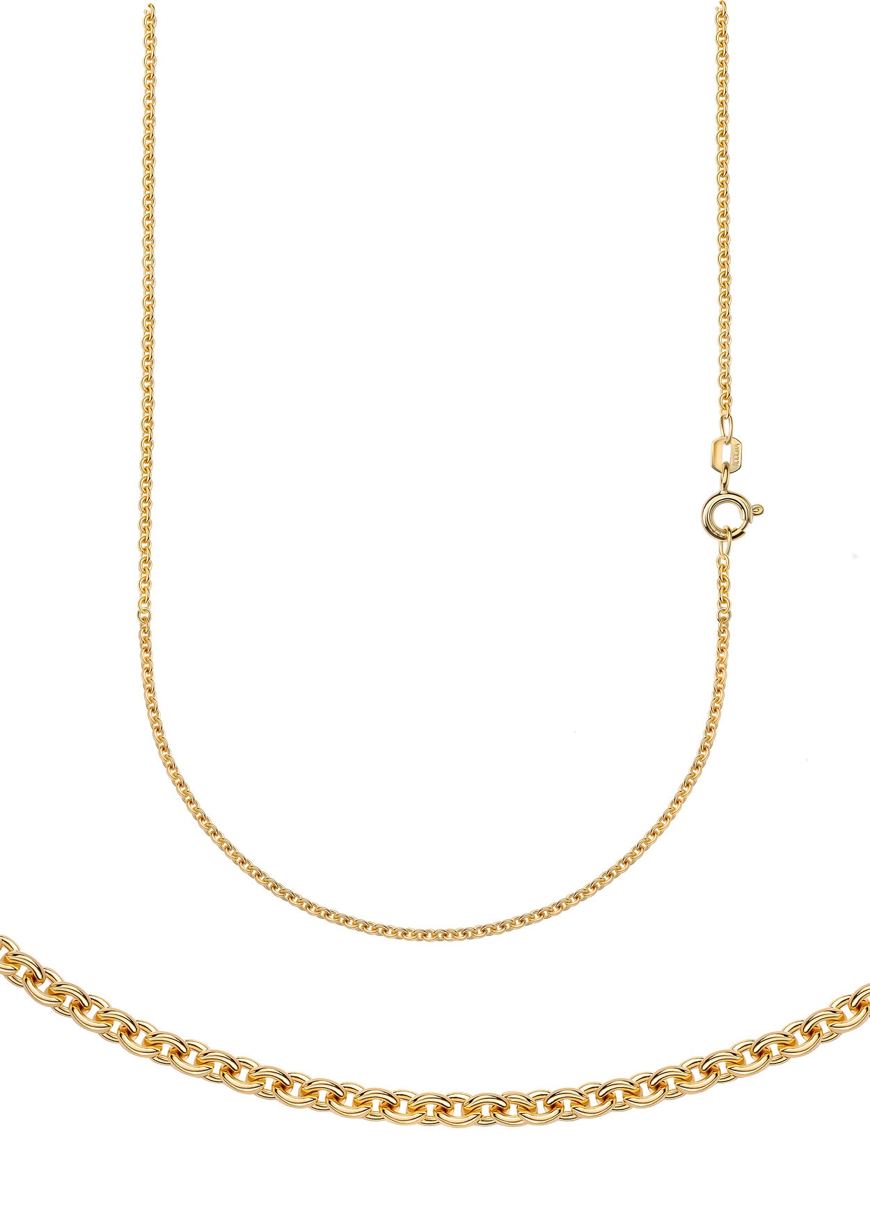 Collierkettchen FIRETTI "Schmuck Geschenk Gold 333 oder 585 Halskette Ankerkette rund" Gr. 42, gold (gelbgoldfarben), Halsketten, Damen, 42, Gelbgold 333, B: 1,1mm, Made in Germany, B:1,1 Image