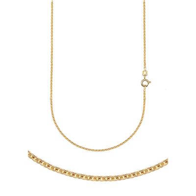 Collierkettchen FIRETTI "Schmuck Geschenk Gold 333 oder 585 Halskette Ankerkette rund" Gr. 36, gold (gelbgoldfarben), Halsketten, Damen, 36, Gelbgold 585, B: 1,1mm, Made in Germany, B:1,1mm Image