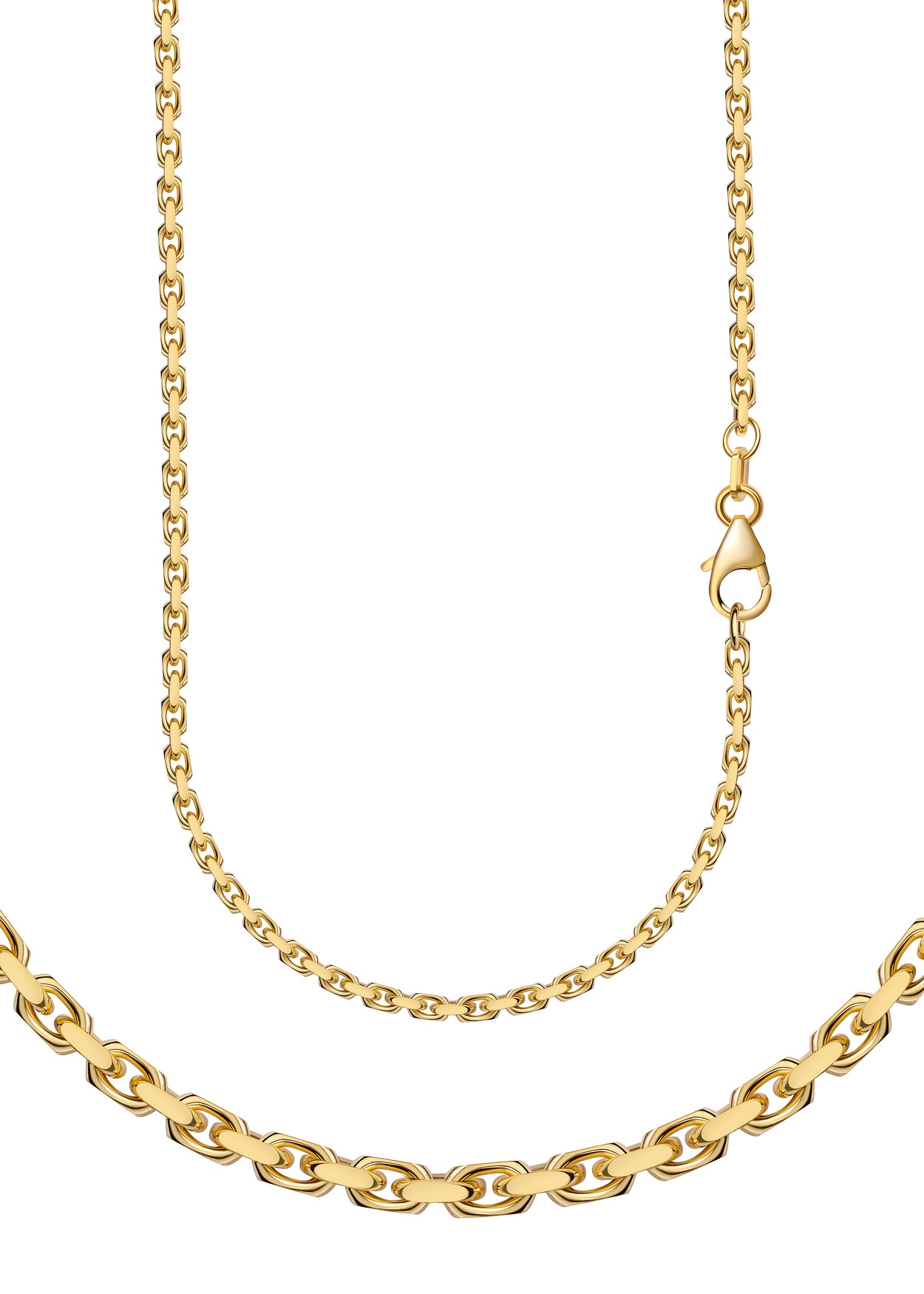 Collierkettchen FIRETTI "Schmuck Geschenk Gold 333 und 585 Armband Kette Ankerkette diamantiert" Gr. 19, gold (gelbgoldfarben), Halsketten, Damen, 19, Gelbgold 333, B: 2mm, Made in Germany, B:2mm Image