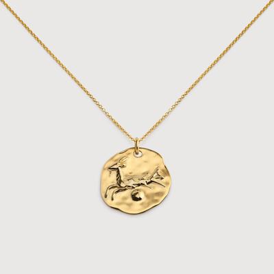 Gold Capricorn Zodiac Chain Necklace