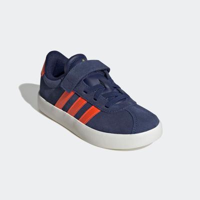 Sneaker ADIDAS SPORTSWEAR "VL COURT 3.0", Gr. 31, dunkelblau, impact orange, gold metallic, Leder, Synthetik, sportlich, Schuhe, inspiriert vom Design des adidas samba Image
