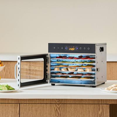 UIMOSO Food Dehydrator Machine, Stainless Steel Trays, Electric Food Dryer with Adjustable Temperature & 24-Hour Timer