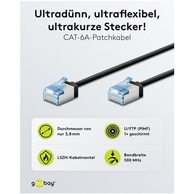 goobay Netzwerkkabel RJ-45 Cat.6a 2.0 m schwarz schwarz