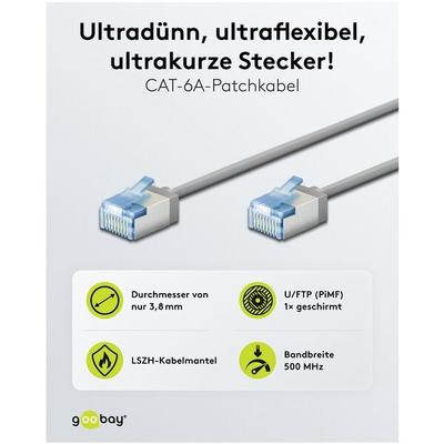 goobay Netzwerkkabel RJ-45 Cat.6a 10.0 m grau grau