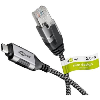 goobay Adapterkabel USB-C 3.1/RJ45 silber, schwarz 2.0 m Image