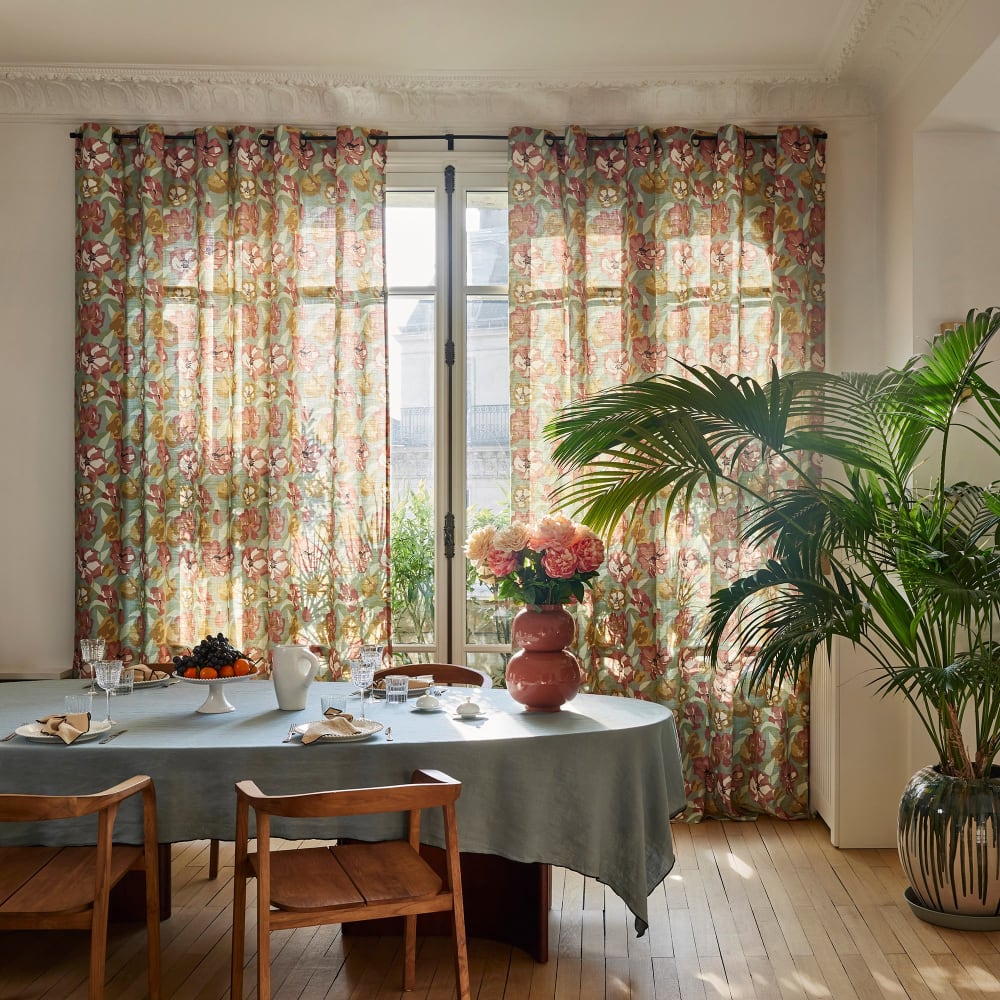 Rideau en coton vert 145x270 cm