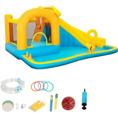 UEV - Hüpfburg 6-in-1, Aufblasbare Wasserpark Springburg Spielbecken mit Rutsche Wasserpistole Image