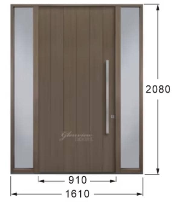 Porta d'ingresso esterna moderna su misura / Pannelli laterali / Molly / Pacchetto completo realizzato a mano con ferramenta e spedizione incluse