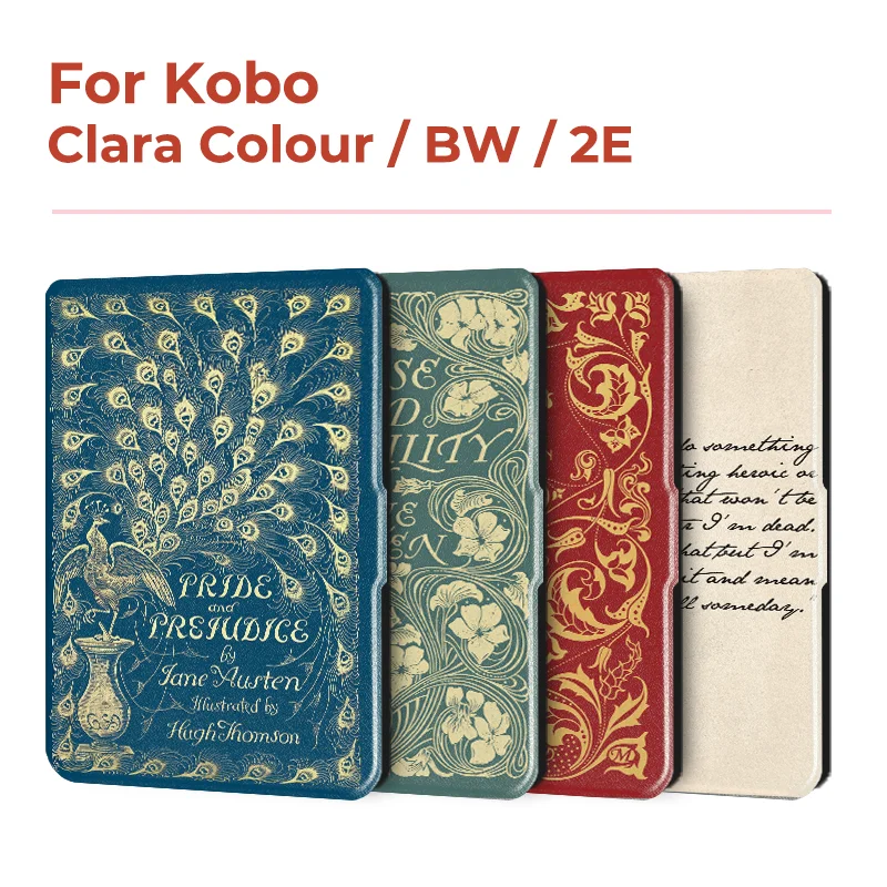 Twosheep 6-Zoll-Hülle für Kobo Clara BW Clara Color Clara 2E TPU Magnetic Flip Auto Wake Sleep TPU Soft Cover Vintage Book Style Image