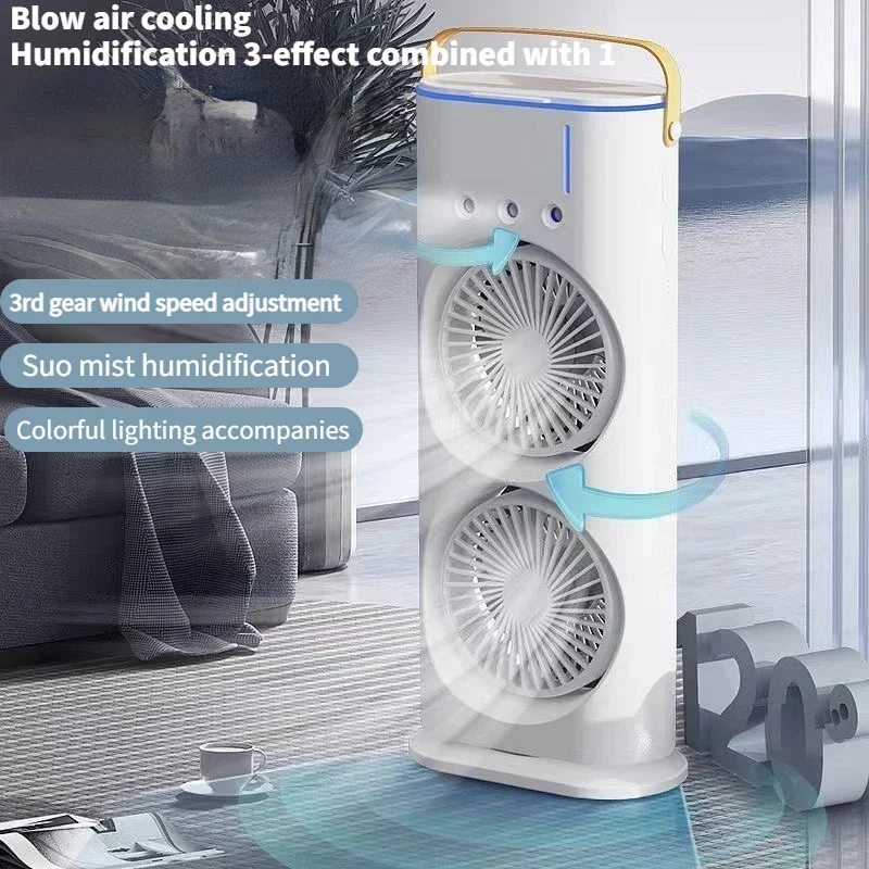 Nouveau ventilateur de climatisation par pulvérisation ventilateur de réfrigération transfrontalier ménage portable refroidissement fandesktop mini ventilateur électrique avec lumière