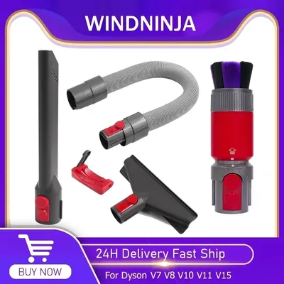 Für Dyson Staubsauger V7 V8 V10 V11 V15 Weiche Borsten Staub Pinsel Selbstreinigende Flexible Verlängerung Schlauch Reinigung teile Image