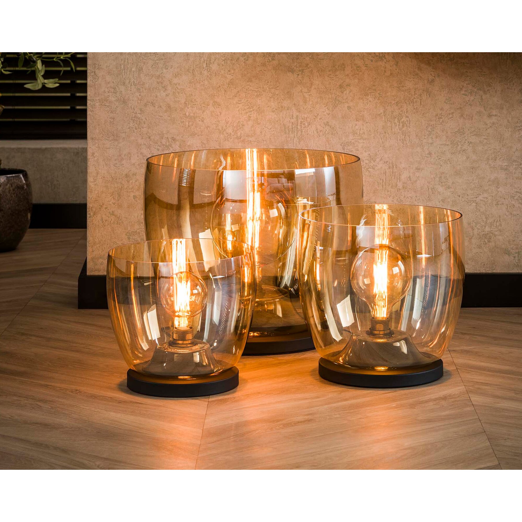 designline »UP« Stehlampe Bernstein Stehlampe XL / mit Beleuchtung rauchgrau