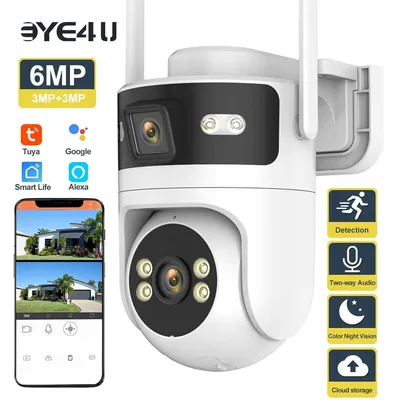 Tuya Fernglas Kamera 6MP HD Outdoor PTZ Sicherheit WiFi Kameras Motion Tracking Dual Bildschirme Video Überwachung Google Home Alexa