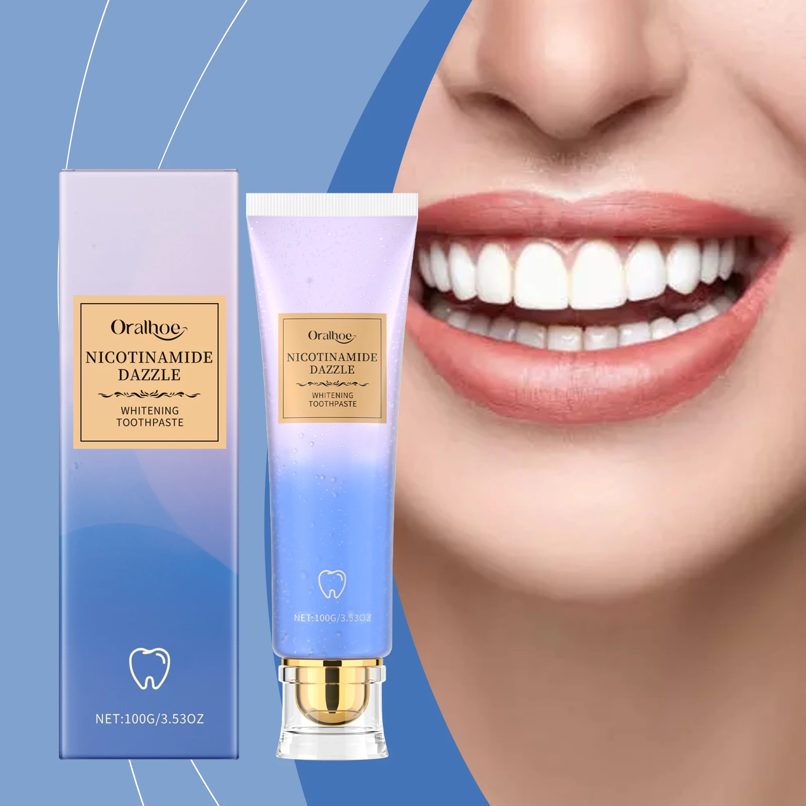 Niacinamid Corrector Zahnpasta Whitening Teeth Stain Plaque Remover Protect Emaille Reduziert Vergilbung Zahn Erfrischende Mundpflege Image