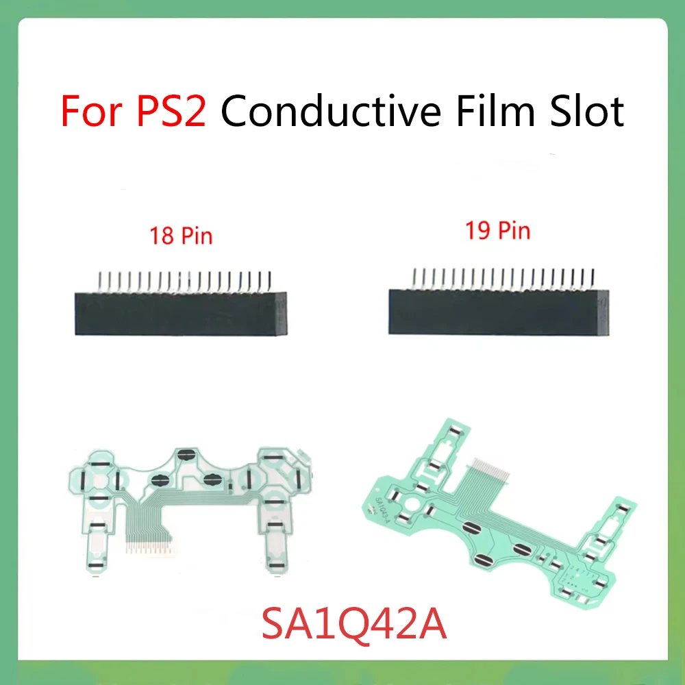 20Pcs For PS2 Conductive Film Slot 18Pin 19Pin Ribbon Circuit Board Flex Cable For PlayStation 2 Game Controller Connector Port
