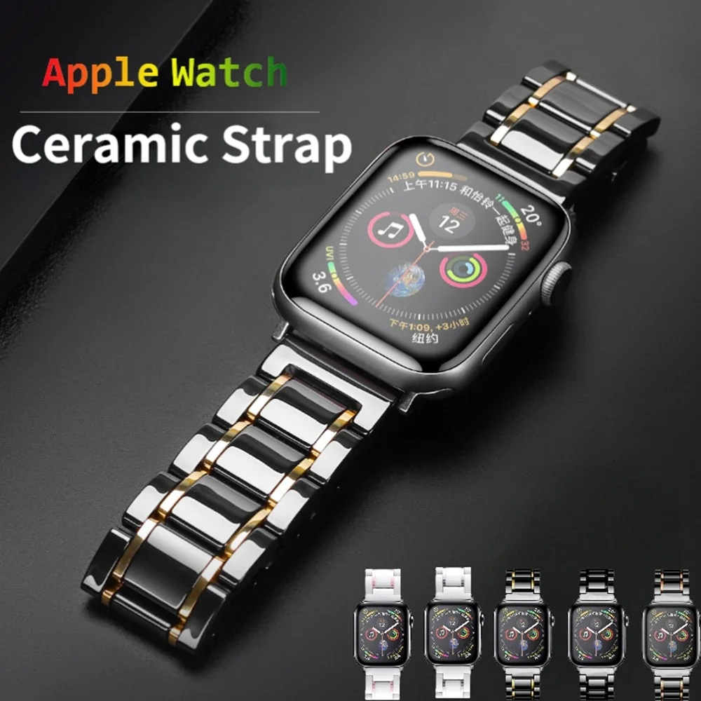 Keramikarmband für Apple Watch Band 44 mm 40 mm 45 mm 41 mm 46 mm 42 mm Armbandgürtel für iWatch Serie 10 9 8 7 6 5 SE Ultra 49 mm Band Image