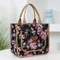 Sac à lunch imprimé floral pour femme, sac à main à la mode, sac d'isolation thermique épaissi, sac de glace portable, grande capacité