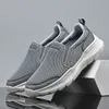 2025 grau Mann Casual Schuhe Plus Größe 48, atmungsaktive Herren Mesh Schuhe leichte Komfort männliche Slip-on Sneakers Zapatillas Hombres