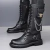 Plateau-Herrenstiefel, Herrenschuhe, britischer Stil, seitlicher Reißverschluss, verschleißfeste Freizeitstiefel, klassische schwarze Chelsea-Stiefel mit hohem Absatz, Größe 48