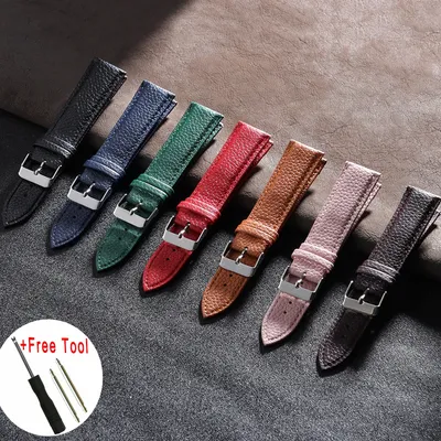 14/16mm Leder Uhrenarmbänder Universal Straps 10/12/18/20/22mm Handgelenk Strap Männer Frauen ersetzen Business Weiche Armband Zubehör Gürtel Image