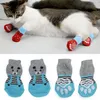 4 Stück warme Hündchen Schuhe weiche Haustier strickt Socken niedlichen Cartoon Anti-Rutsch-Rutsch-Socken atmungsaktive Haustier produkte s/m/l Hündchen Socken