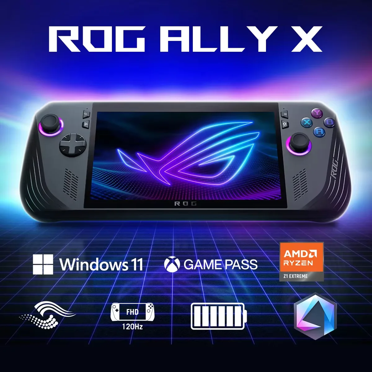ASUS ROG Ally X – Kostenloser Gaming-Port 7" FullHD 120 Hz (AMD Ryzen Z1 Extreme 24 GB RAM 1 TB/2 TB SSD Batería 80 Wh Windows 11 Image