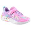 Sneaker SKECHERS "UNICORN DREAMS", Kinder, Gr. 28, bunt (pink, multi), Textil, Lederimitat, kontrastfarbene Details, animal-print, casual, Schuhe, Klettschuh mit Einhorn, Größenschablone zum Download