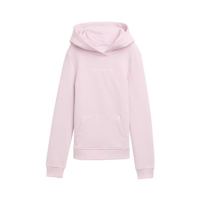 Kapuzensweatshirt TOM TAILOR, Mädchen, Gr. 152, rosa (breeze rose), Sweatware, Obermaterial: 100% Baumwolle, casual, regular fit hüftbedeckend, Rundhals, Langarm Bündchen, Sweatshirts, mit Logoprint auf der Brust Image