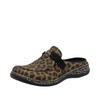 Clog RIEKER, Damen, Gr. 36, schwarz (leo, schwarz), Lederimitat, animal-print, Basic, Schuhe, Hausschuh, Casual-Clog, Sabot, Schlupfschuh mit weicher Innensohle