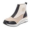 Keilsneaker REMONTE, Damen, Gr. 44, beige (hellbeige, schwarz), Textil, Lacklederimitat, modisch, Schuhe, Casual-Boots, Stiefelette, Plateauboots mit Lite´n Soft Ausstattung
