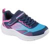 Sneaker SKECHERS "MICROSPEC ADVANCE", Kinder, Gr. 33, bunt (navy, multi), Textil, Lederimitat, kontrastfarbene Details, sportlich, Schuhe, Freizeitschuh mit Klettverschluss, Größenschablone zum Download