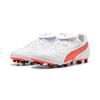 Fußballschuh PUMA "KING LIGA FG/AG", Gr. 44, puma weiß, glowing rot, puma schwarz, Synthetik, sportlich, Schuhe, für Rasenplätze