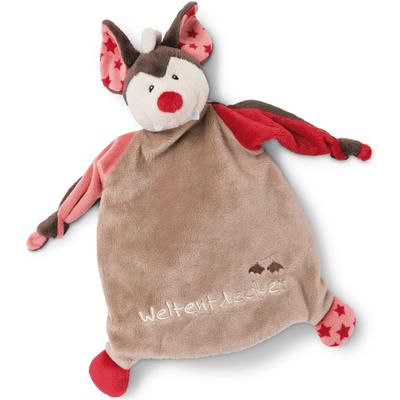 Schmusetuch NICI "My first NICI Kollektion, Fledermaus, Weltentdecker", Baby, braun (braun, rot), Polyester, Schnuffeltücher, mit aufgestickten Augen