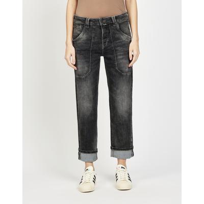 Straight-Jeans GANG "94THELMA WORKER", Damen, Gr. 32, N-Gr, midgrau worn, Denim/Jeans, Obermaterial: 91% Baumwolle, 7% Polyester, 2% Elasthan, casual, straight fit, Jeans, mit aufgesetzten Taschen und typischen Workerdetails Image