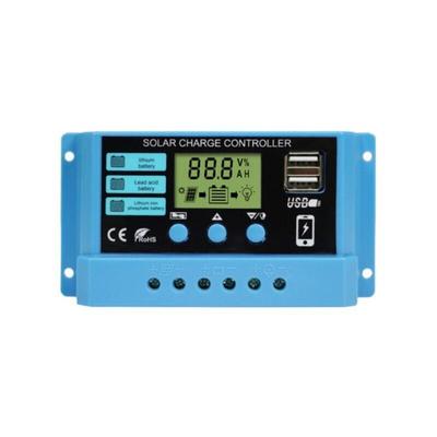 30 A 12 V/24 V Solarladeregler, intelligenter Solarpanel-Laderegler mit LCD-Display und 5 V/2 A Image