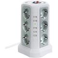 Jalleria - Multipresa con protezione da sovratensioni, multipresa elettrica con 5 porte usb e 12