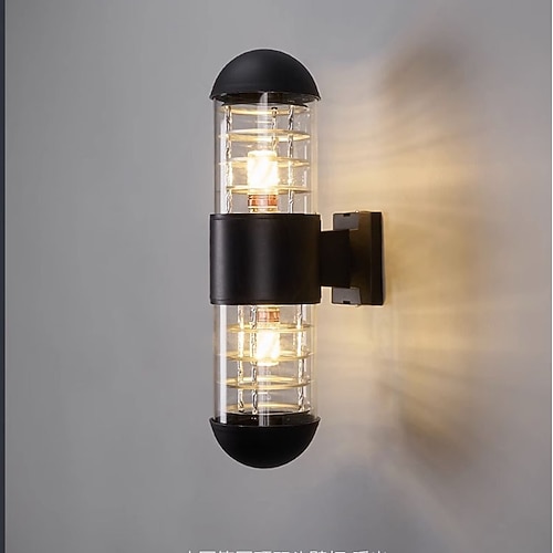 LED-Wandleuchter-Leuchte, antike Wandleuchter-Laterne, externe wasserdichte IP65-Laterne aus rostfreiem Aluminiumglas, Wandlampe, Laterne, Innenhof, Garten, Balkon, Villa, dekorative Lichter, Image