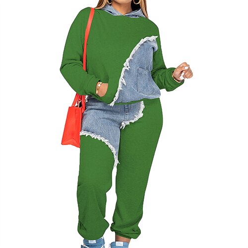 Damen Trainingsanzug Jogginganzug Sportbekleidungsset Tasche Einfarbig Kombination Herbst Winter Schwarz Weiß Fitnessstudio Training Sport Thermowarm Winddicht Weich Langarm Sport Sportkleidung Image