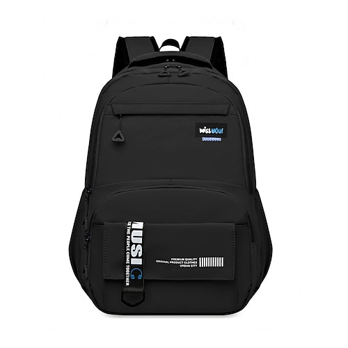 Wasserdichter Campus-Rucksack für Teenager mit großem Fassungsvermögen und mehreren Taschen – leichte, mehrfarbige, lässige Schultasche für die High School und das College, Schwarz, Rosa, Blau Image