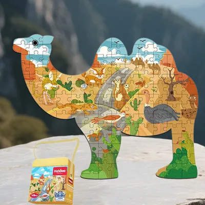 Hahowa Tierpuzzle für Kinder, Schlangenspiele, Landschaft für 3 Jahre, Lernpuzzles, Lernspielzeug, Kindergeburtstagsgeschenke Image