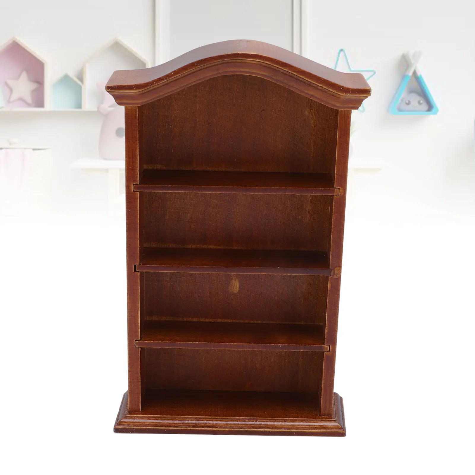 Puppenhaus-Bücherregal, Puppenhaus-Bücherregal, Maßstab 1:12, Dekorationszubehör, 4 Etagen, Miniatur-Puppenhaus-Bücherregal für Zuhause, Schlafzimmer